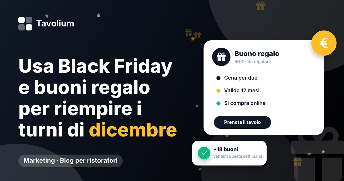 Usa Black Friday e buoni regalo per riempire i turni di dicembre