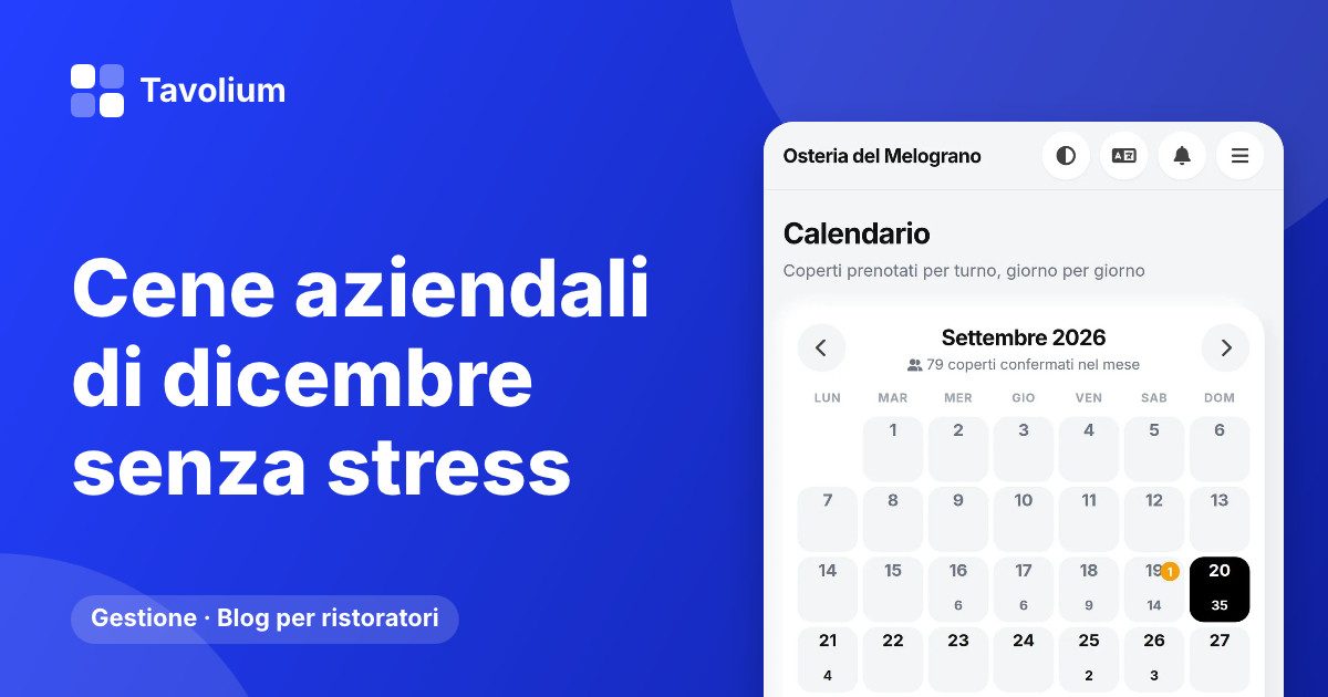 Cene aziendali di dicembre senza stress